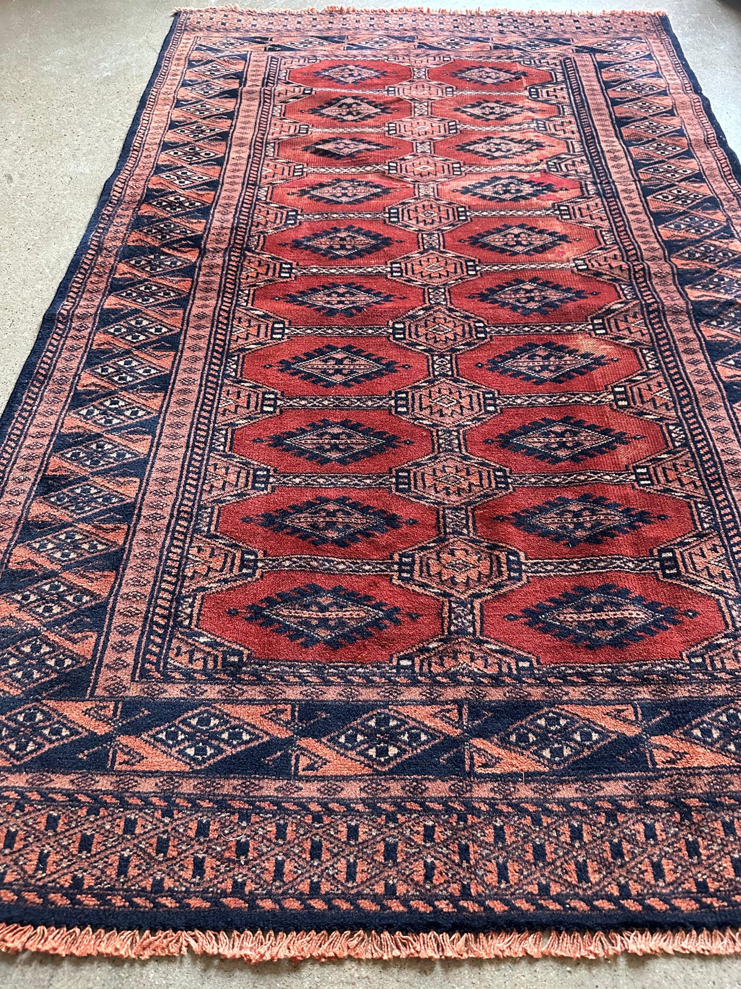 Red Orange Elephant Footprint Midi