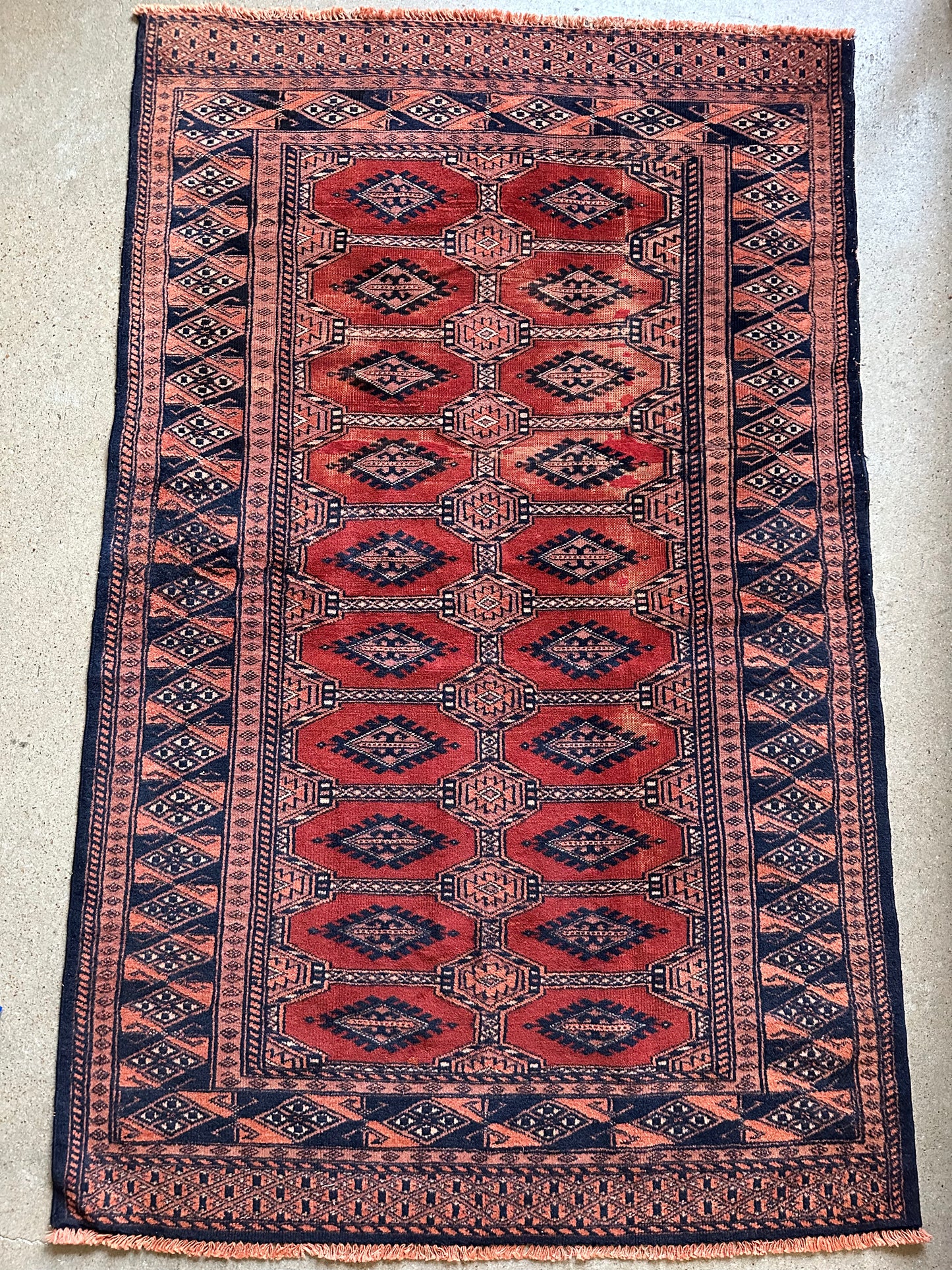 Red Orange Elephant Footprint Midi