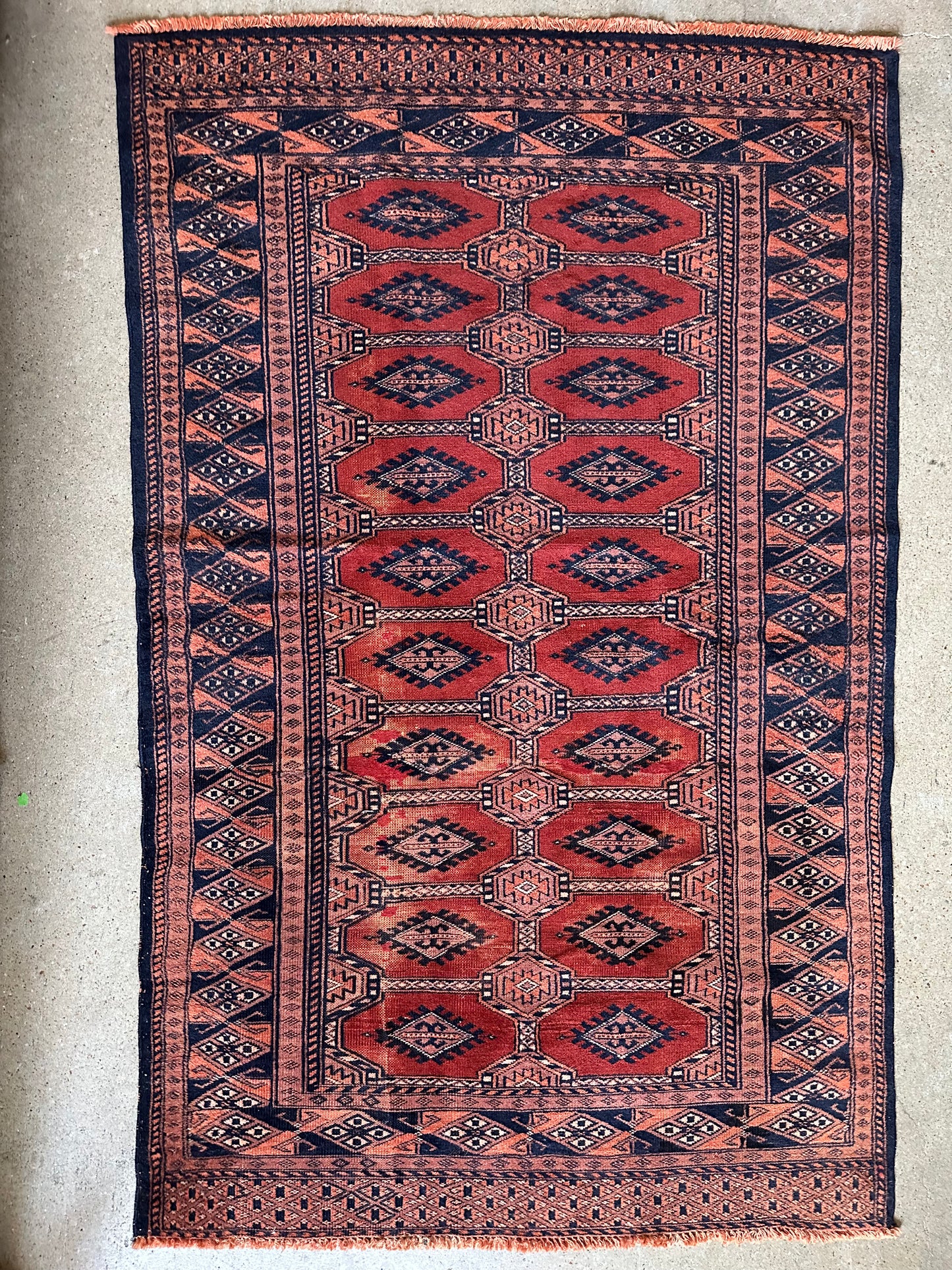 Red Orange Elephant Footprint Midi