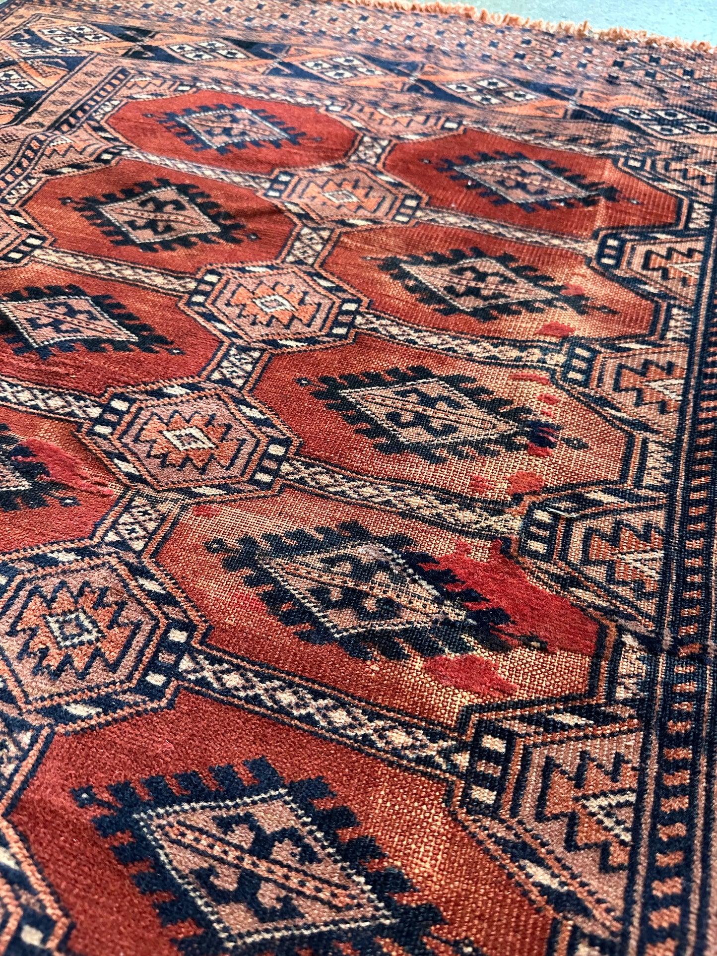 Red Orange Elephant Footprint Midi