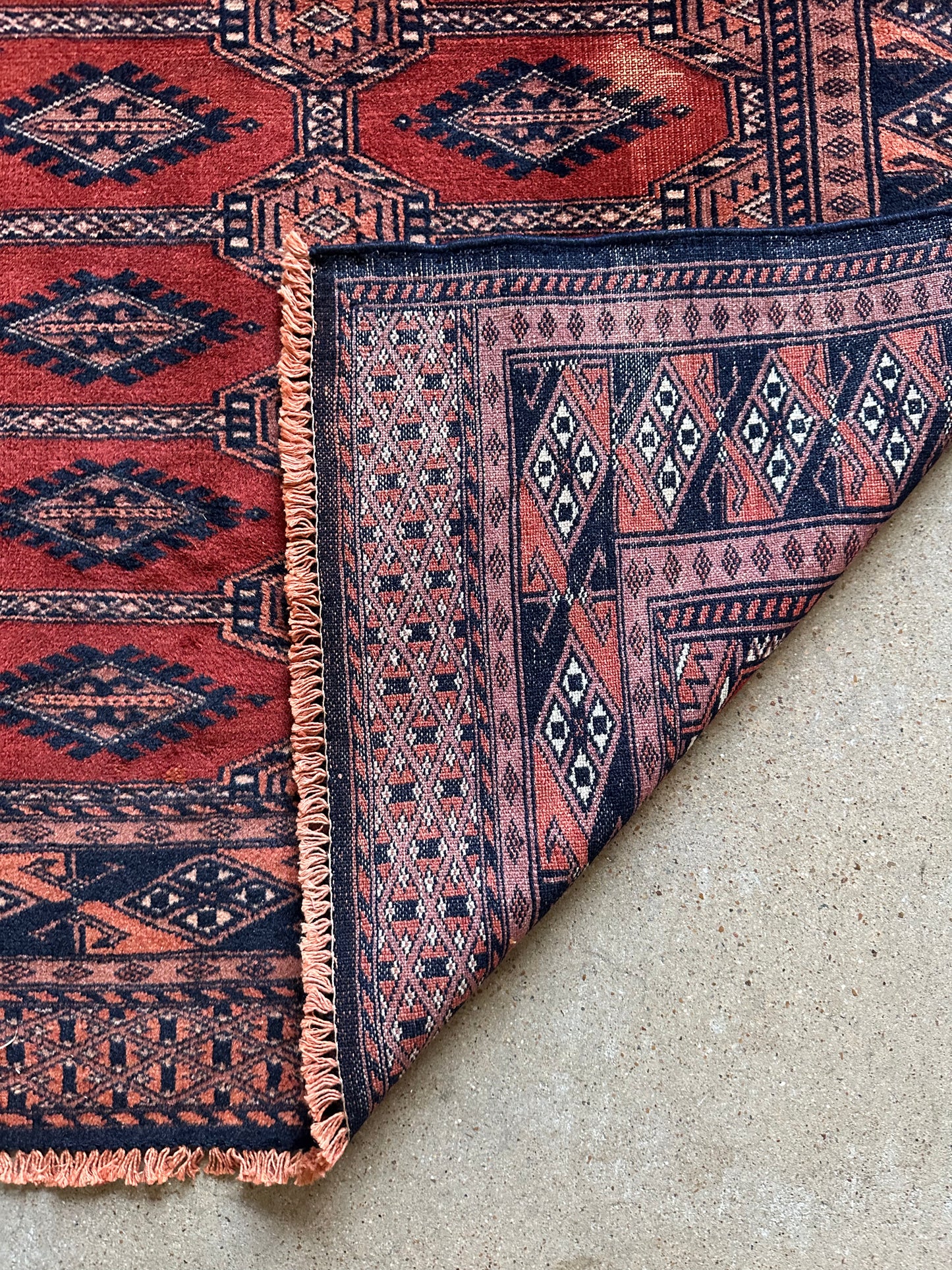 Red Orange Elephant Footprint Midi